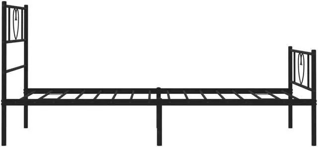 Alt view image 6 of 7 - vidaXL Twin XL Metal Bed Frame with Headboard and Footboard, Under Bed Storage Space, Sturdy Steel Construction and Easy Assembly, Minimalist Style, Black, 12'' High, without Mattress