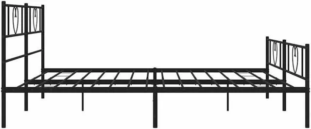 Alt view image 7 of 7 - vidaXL Califonia King Metal Bed Frame with Headboard and Footboard, Under Bed Storage Space, Sturdy Steel Construction and Easy Assembly, Minimalist Style, Black, 12'' High, without Mattress