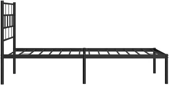 Alt view image 7 of 7 - vidaXL 12-Inch Black Metal Twin XL Bed Frame with Headboard, Heavy-Duty Slats Support with Under-Bed Storage for Modern Bedroom, No Box Spring Needed & Easy Assembly, No Mattress