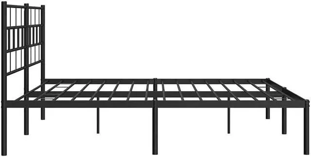 Alt view image 7 of 7 - vidaXL 12-Inch Black Metal King Bed Frame with Headboard, Heavy-Duty Slats Support with Under-Bed Storage for Modern Bedroom, No Box Spring Needed & Easy Assembly, No Mattress