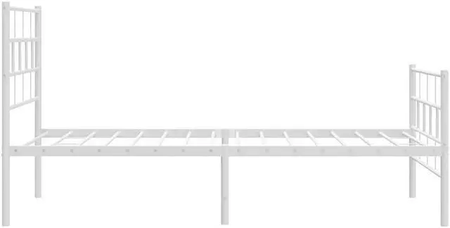 Alt view image 7 of 7 - vidaXL 12-Inch White Metal Twin Bed Frame with Headboard & Footboard, Heavy-Duty Slats Support with Under-Bed Storage for Modern Bedroom, No Box Spring Needed & Easy Assembly, No Mattress