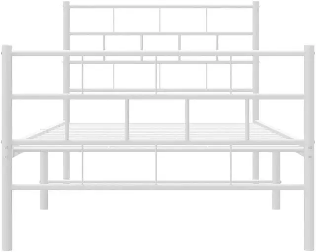 Alt view image 6 of 7 - vidaXL 12-Inch White Metal Twin XL Bed Frame with Headboard & Footboard, Heavy-Duty Slats Support with Under-Bed Storage for Modern Bedroom, No Box Spring Needed & Easy Assembly, No Mattress
