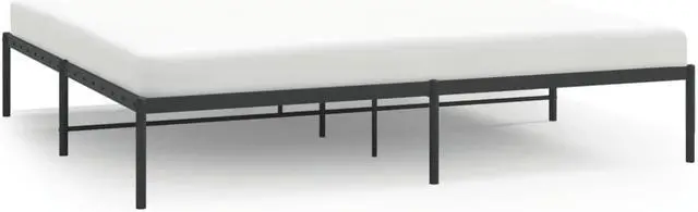 Alt view image 2 of 7 - vidaXL 12-Inch Black Metal King Bed Frame, Heavy-Duty Construction with Under-Bed Storage for Modern Bedroom, No Box Spring Needed & Easy Assembly, No Mattress