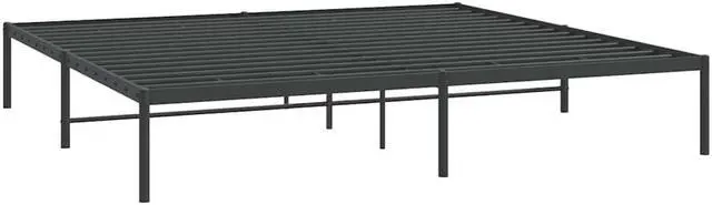 Alt view image 3 of 7 - vidaXL 12-Inch Black Metal King Bed Frame, Heavy-Duty Construction with Under-Bed Storage for Modern Bedroom, No Box Spring Needed & Easy Assembly, No Mattress