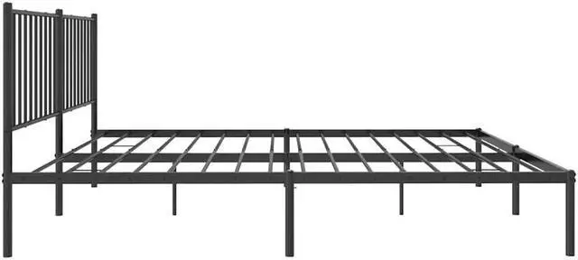 Alt view image 7 of 7 - vidaXL 12-Inch Black Metal Queen Bed Frame with Headboard, Heavy-Duty Construction with Under-Bed Storage for Modern Bedroom, No Box Spring Needed & Easy Assembly, No Mattress