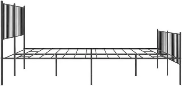 Alt view image 7 of 7 - vidaXL 12-Inch Black Metal Queen Bed Frame with Headboard & Footboard, Heavy-Duty Construction with Under-Bed Storage for Modern Bedroom, No Box Spring Needed & Easy Assembly, No Mattress