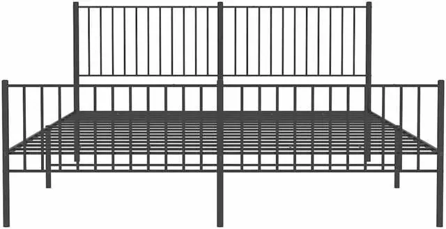 Alt view image 6 of 7 - vidaXL Black Metal California King Bed Frame with Headboard & Footboard, Heavy-Duty Construction, Under-Bed Storage, for Modern Bedroom, No Box Spring Needed & Easy Assembly, No Mattress