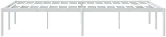 Alt view image 6 of 7 - vidaXL 12-Inch White Metal Full Bed Frame, Heavy-Duty Construction with Under-Bed Storage for Modern Bedroom, No Box Spring Needed & Easy Assembly, No Mattress