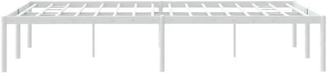 Alt view image 7 of 7 - vidaXL 12-Inch White Metal Full Bed Frame, Heavy-Duty Construction with Under-Bed Storage for Modern Bedroom, No Box Spring Needed & Easy Assembly, No Mattress