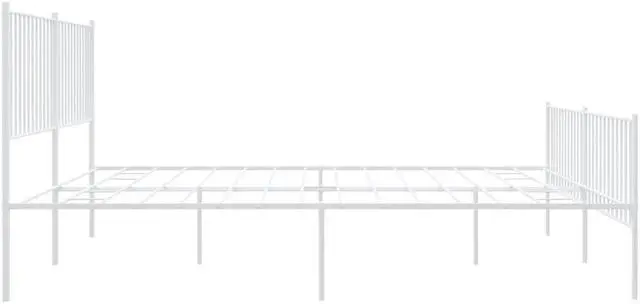 Alt view image 7 of 7 - vidaXL White Metal California King Bed Frame with Headboard & Footboard, Heavy-Duty Construction, Under-Bed Storage, for Modern Bedroom, No Box Spring Needed & Easy Assembly, No Mattress
