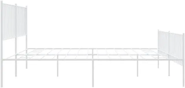 Alt view image 6 of 7 - vidaXL White Metal California King Bed Frame with Headboard & Footboard, Heavy-Duty Construction, Under-Bed Storage, for Modern Bedroom, No Box Spring Needed & Easy Assembly, No Mattress