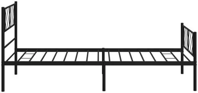 Alt view image 6 of 7 - vidaXL Twin Metal Bed Frame with Headboard and Footboard, Under Bed Storage Space, Sturdy Steel Construction and Easy Assembly, Minimalist Style, Black, 12'' High, without Mattress