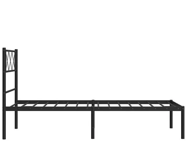 Alt view image 7 of 7 - vidaXL 12'' Metal Twin XL Bed Frames with Headboard, Platform Bed Frame with Strong Metal Slats Support, Under Bed Storage, Noise Free, Black, without Mattress