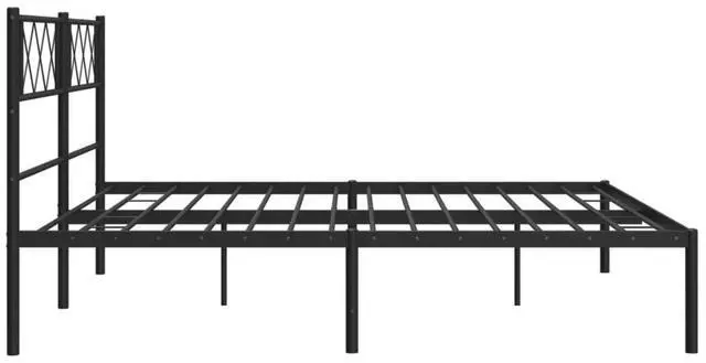 Alt view image 6 of 7 - vidaXL 12'' King Metal Bed Frames with Headboard, Platform Bed Frame with Strong Metal Slats Support, Under Bed Storage, Noise Free, Black, without Mattress