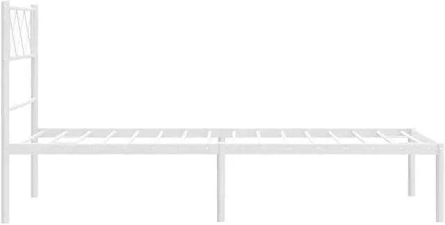 Alt view image 7 of 7 - vidaXL 12'' Metal Twin XL Bed Frames with Headboard, Platform Bed Frame with Strong Metal Slats Support, Under Bed Storage, Noise Free, White, without Mattress