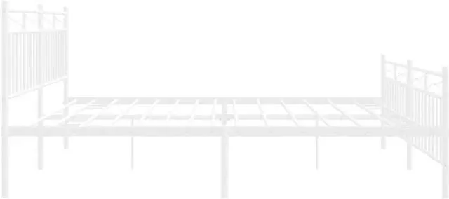 Alt view image 6 of 7 - vidaXL 11'' King Metal Bed Frames with Headboard  and Footboard, Platform Bed Frame with Strong Metal Slats Support, Under Bed Storage, Noise Free, White, without Mattress