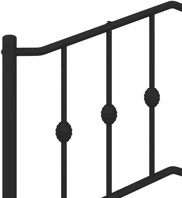 Alt view image 7 of 7 - vidaXL California King Metal Bed Frame with Headboard and Stable Slats, Under Bed Storage Space, Sturdy Steel Construction and Easy Assembly, Minimalist Style, Black, 12'' High, without Mattress