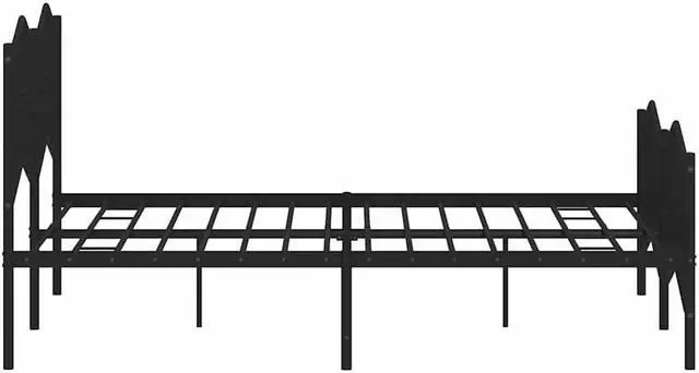 Alt view image 7 of 7 - vidaXL Full Metal Bed Frame with Headboard and Footboard, Under Bed Storage Space, Sturdy Steel Construction and Easy Assembly, Minimalist Style, Black, 12'' High, without Mattress