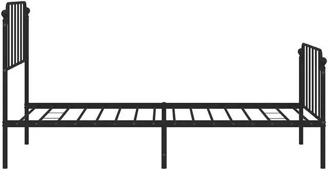Alt view image 7 of 7 - vidaXL Twin Metal Bed Frame with Headboard and Footboard, Under Bed Storage Space, Sturdy Steel Construction and Easy Assembly, Minimalist Style, Black, 12'' High, without Mattress