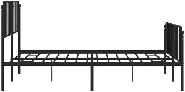 Alt view image 6 of 7 - vidaXL King Metal Bed Frame with Headboard and Footboard, Under Bed Storage Space, Sturdy Steel Construction and Easy Assembly, Minimalist Style, Black, 12'' High, without Mattress
