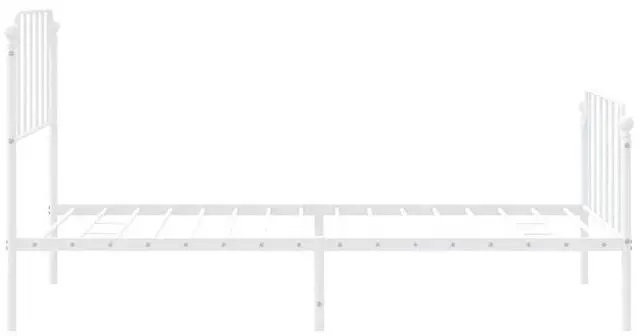 Alt view image 7 of 7 - vidaXL Twin Metal Bed Frame with Headboard and Footboard, Under Bed Storage Space, Sturdy Steel Construction and Easy Assembly, Minimalist Style, White, 12'' High, without Mattress