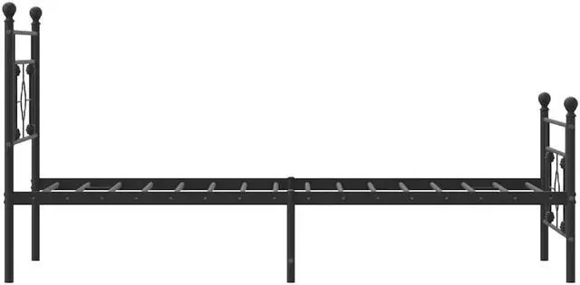 Alt view image 7 of 7 - vidaXL 10'' Twin XL Metal Bed Frames with Headboard and Footboard, Platform Bed Frame with Strong Metal Slats Support, Under Bed Storage, Noise Free, Black, without Mattress