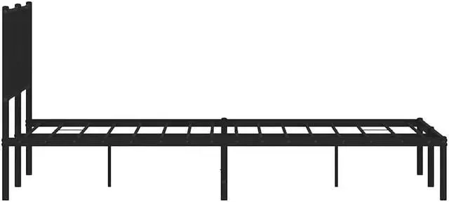 Alt view image 7 of 7 - vidaXL 12' Metal Queen Bed Frames with Headboard, Platform Bed Frame with Strong Metal Slats Support, Under Bed Storage, Noise Free, Black, without Mattress