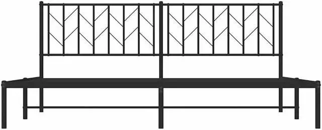 Alt view image 6 of 7 - vidaXL 12'' King Metal Bed Frames with Headboard, Platform Bed Frame with Strong Metal Slats Support, Under Bed Storage, Noise Free, Black, without Mattress