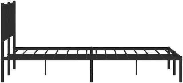 Alt view image 7 of 7 - vidaXL 12'' King Metal Bed Frames with Headboard, Platform Bed Frame with Strong Metal Slats Support, Under Bed Storage, Noise Free, Black, without Mattress