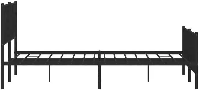 Alt view image 6 of 7 - vidaXL 12'' King Metal Bed Frames with Headboard  and Footboard, Platform Bed Frame with Strong Metal Slats Support, Under Bed Storage, Noise Free, Black, without Mattress