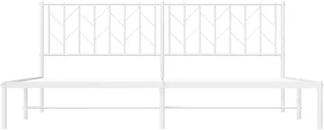 Alt view image 6 of 7 - vidaXL 12'' King Metal Bed Frames with Headboard, Platform Bed Frame with Strong Metal Slats Support, Under Bed Storage, Noise Free, White, without Mattress