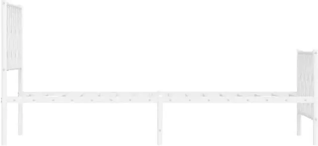 Alt view image 7 of 7 - vidaXL 12'' Metal Twin XL Bed Frames with Headboard and Footboard, Platform Bed Frame with Strong Metal Slats Support, Under Bed Storage, Noise Free, White, without Mattress