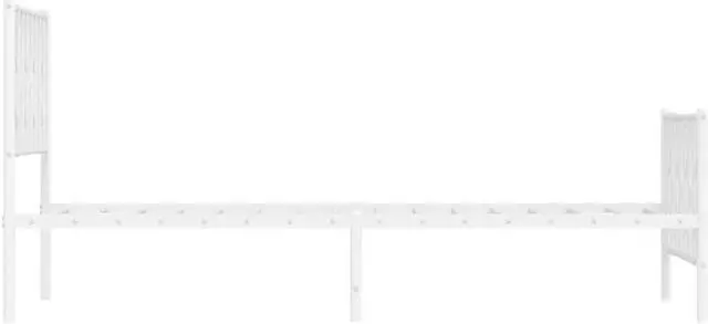 Alt view image 6 of 7 - vidaXL 12'' Metal Twin XL Bed Frames with Headboard and Footboard, Platform Bed Frame with Strong Metal Slats Support, Under Bed Storage, Noise Free, White, without Mattress