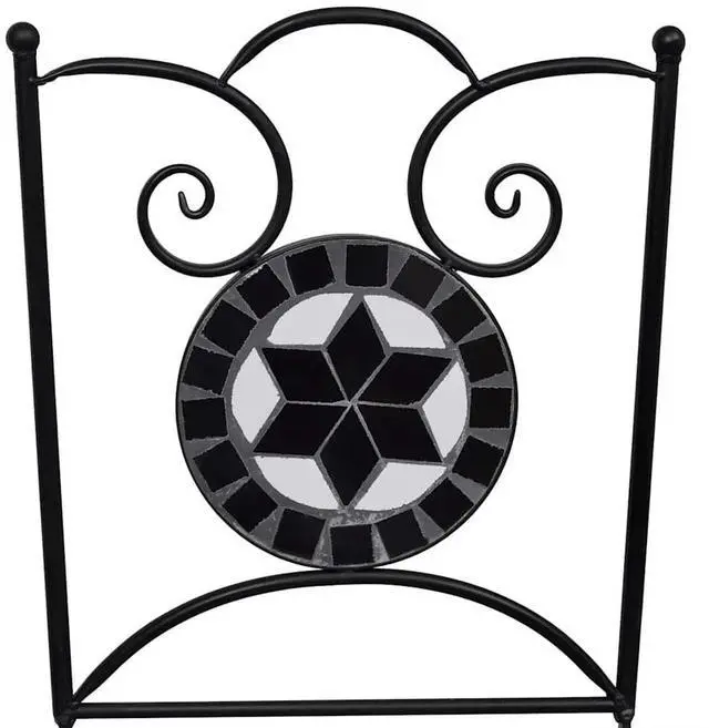 Alt view image 3 of 7 - vidaXL Folding Bistro Chairs 2 pcs Outdoor Patio Chair Ceramic Black and White