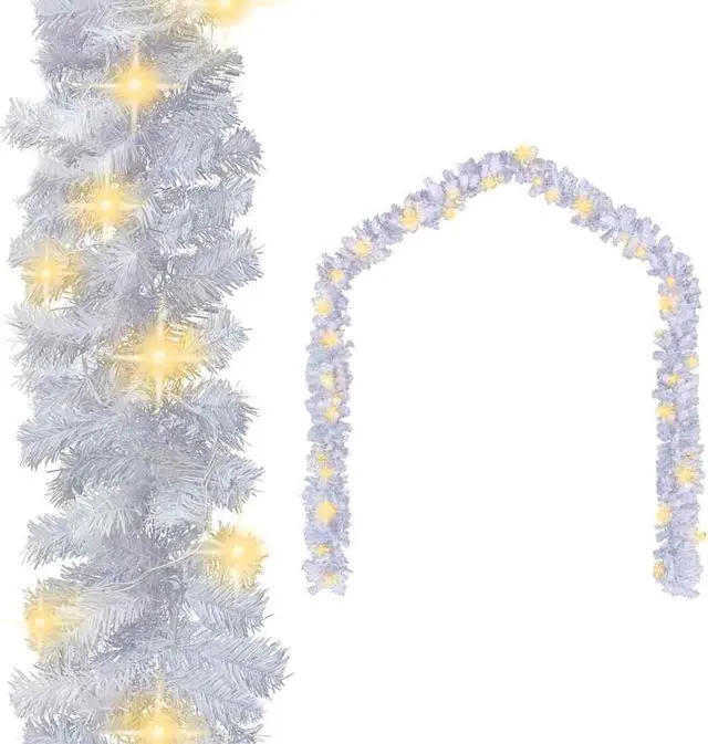 Main image of vidaXL Christmas Garland Decoration Artificial Garland with LED Lights White