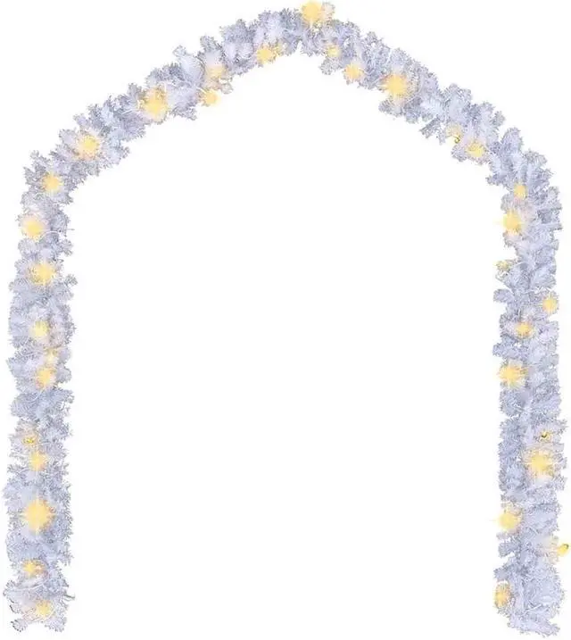 Alt view image 2 of 7 - vidaXL Christmas Garland Decoration Artificial Garland with LED Lights White