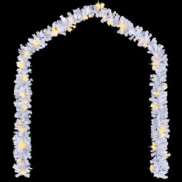 Alt view image 3 of 7 - vidaXL Christmas Garland Decoration Artificial Garland with LED Lights White