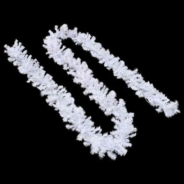 Alt view image 4 of 7 - vidaXL Christmas Garland Decoration Artificial Garland with LED Lights White