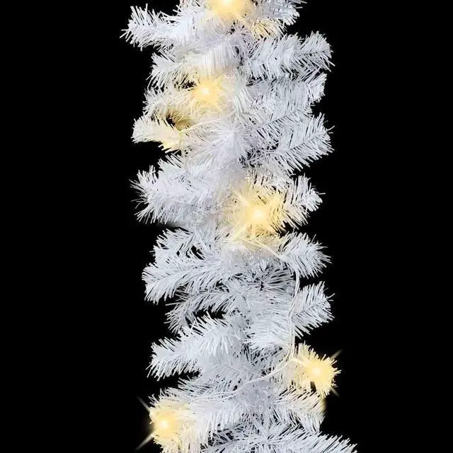 Alt view image 6 of 7 - vidaXL Christmas Garland Decoration Artificial Garland with LED Lights White