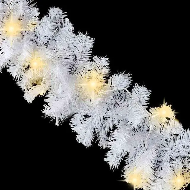 Alt view image 5 of 7 - vidaXL Christmas Garland Decoration Artificial Garland with LED Lights White