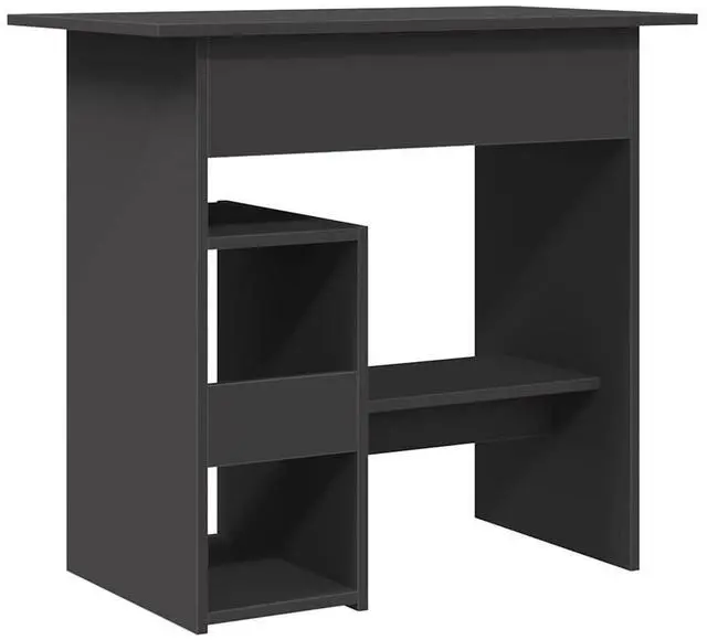 Alt view image 6 of 7 - vidaXL Desk Computer Desk Home Office Desk with Storage Gray Engineered Wood