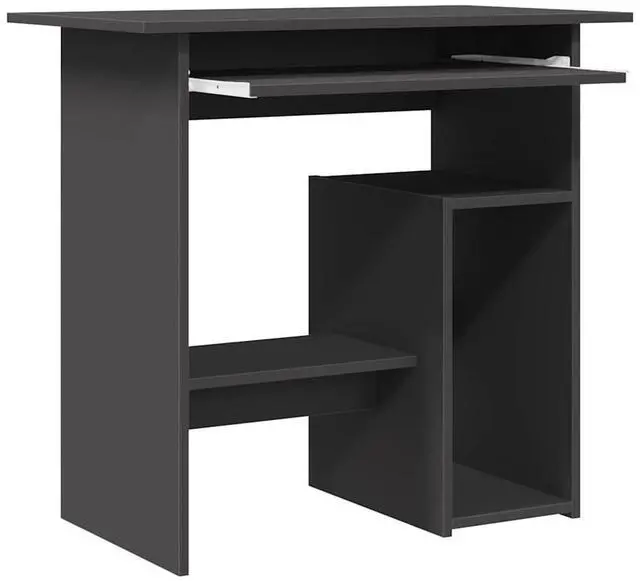 Alt view image 7 of 7 - vidaXL Desk Computer Desk Home Office Desk with Storage Gray Engineered Wood