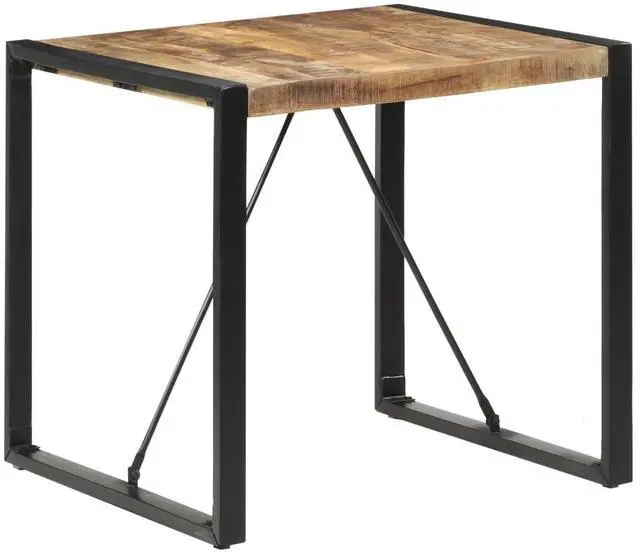 Alt view image 7 of 13 - vidaXL Dining Table 31.5"x31.5"x29.5" Rough Mango Wood