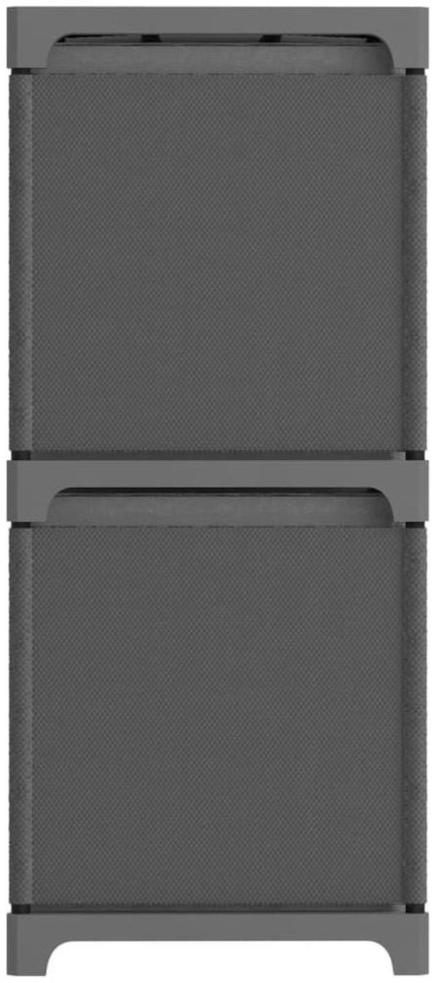 Alt view image 3 of 7 - vidaXL Display Shelf with Boxes Free Standing 4-Cube Storage Shelf Gray Fabric