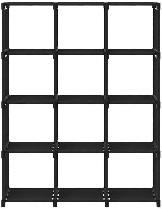 Alt view image 2 of 7 - vidaXL Display Shelf Free Standing 12-Cube Storage Shelf Cube Black Fabric