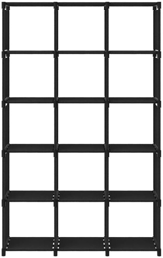 Alt view image 2 of 7 - vidaXL Display Shelf Free Standing 15-Cube Storage Shelf Cube Black Fabric