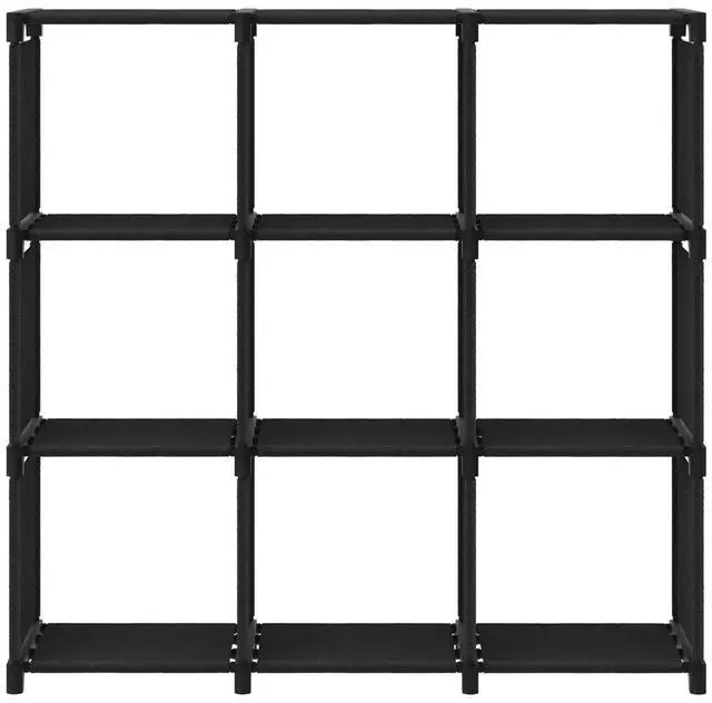 Alt view image 2 of 7 - vidaXL Display Shelf Free Standing 9-Cube Storage Shelf Cube Black Fabric