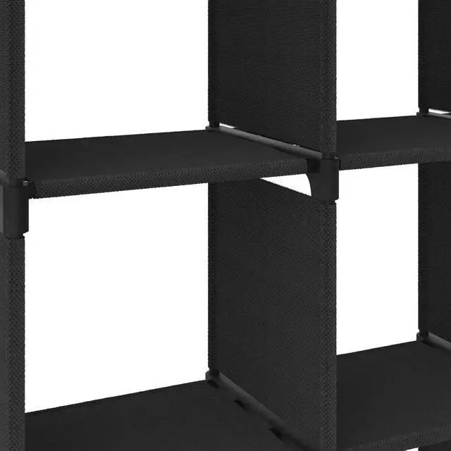 Alt view image 6 of 7 - vidaXL Display Shelf Free Standing 9-Cube Storage Shelf Cube Black Fabric