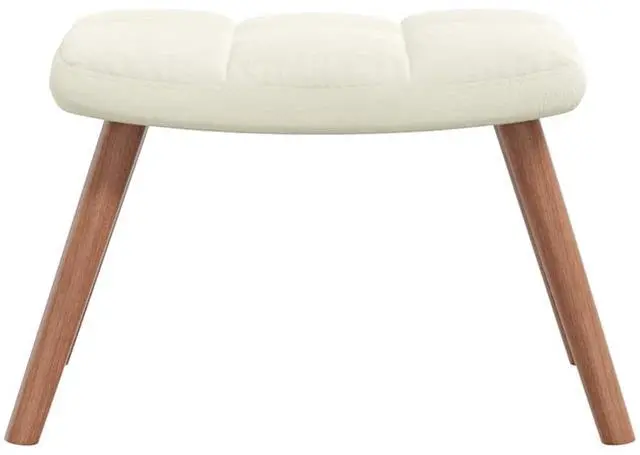 Alt view image 7 of 7 - vidaXL Relaxing Chair with a Stool Living Room Furniture Cream White Velvet