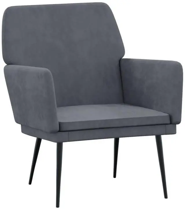 Alt view image 7 of 12 - vidaXL Armchair Dark Gray 24.4"x31.1"x31.1" Velvet